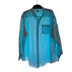 Izod seafoam green button shirt, 3X size.